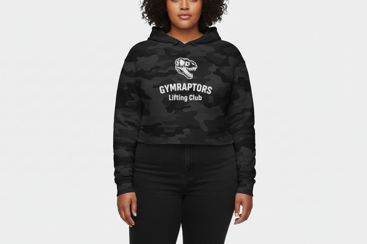 “Lift Heavy, Live Big” Cropped Hoodie