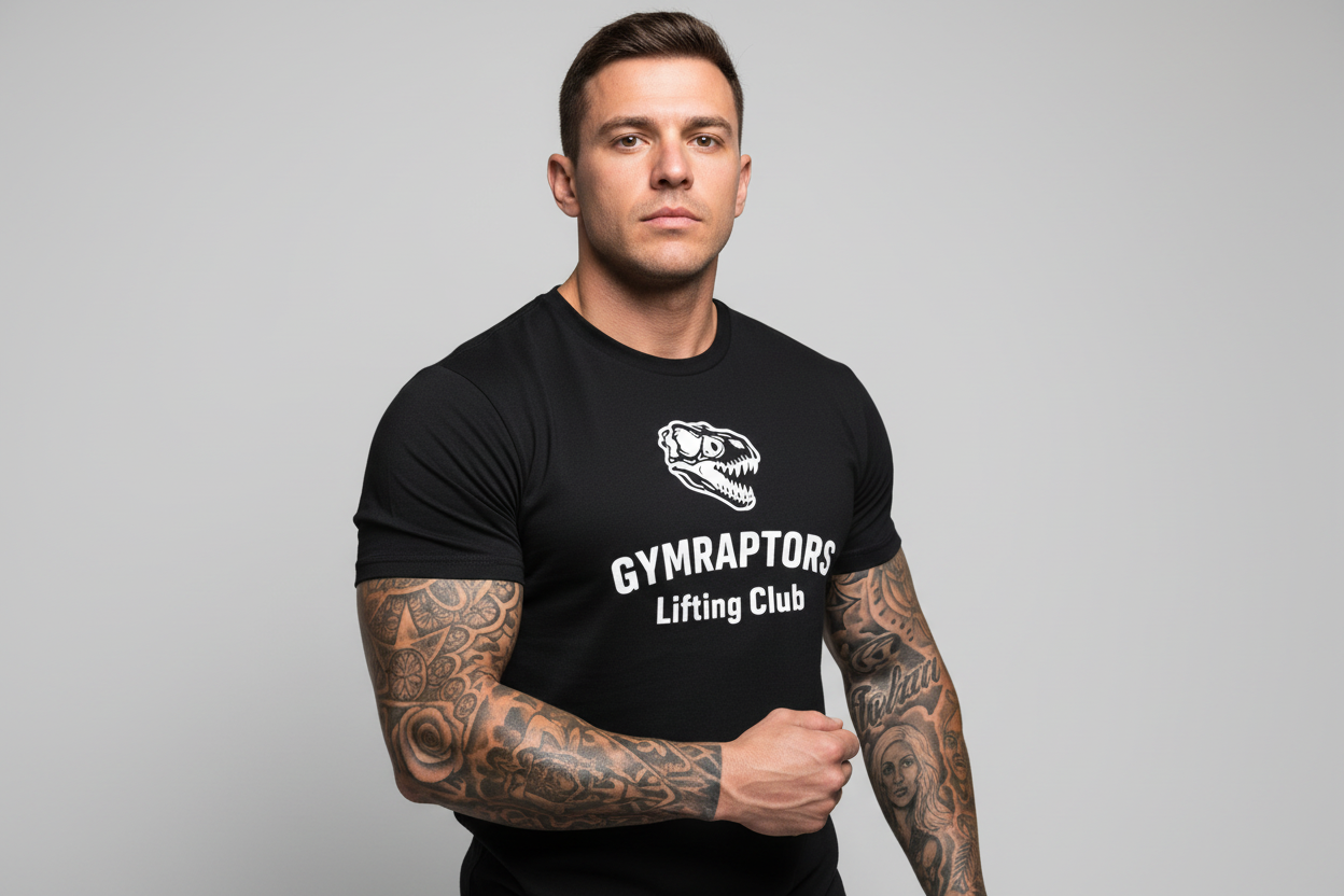 Lift Heavy, Live Big Tee-Black