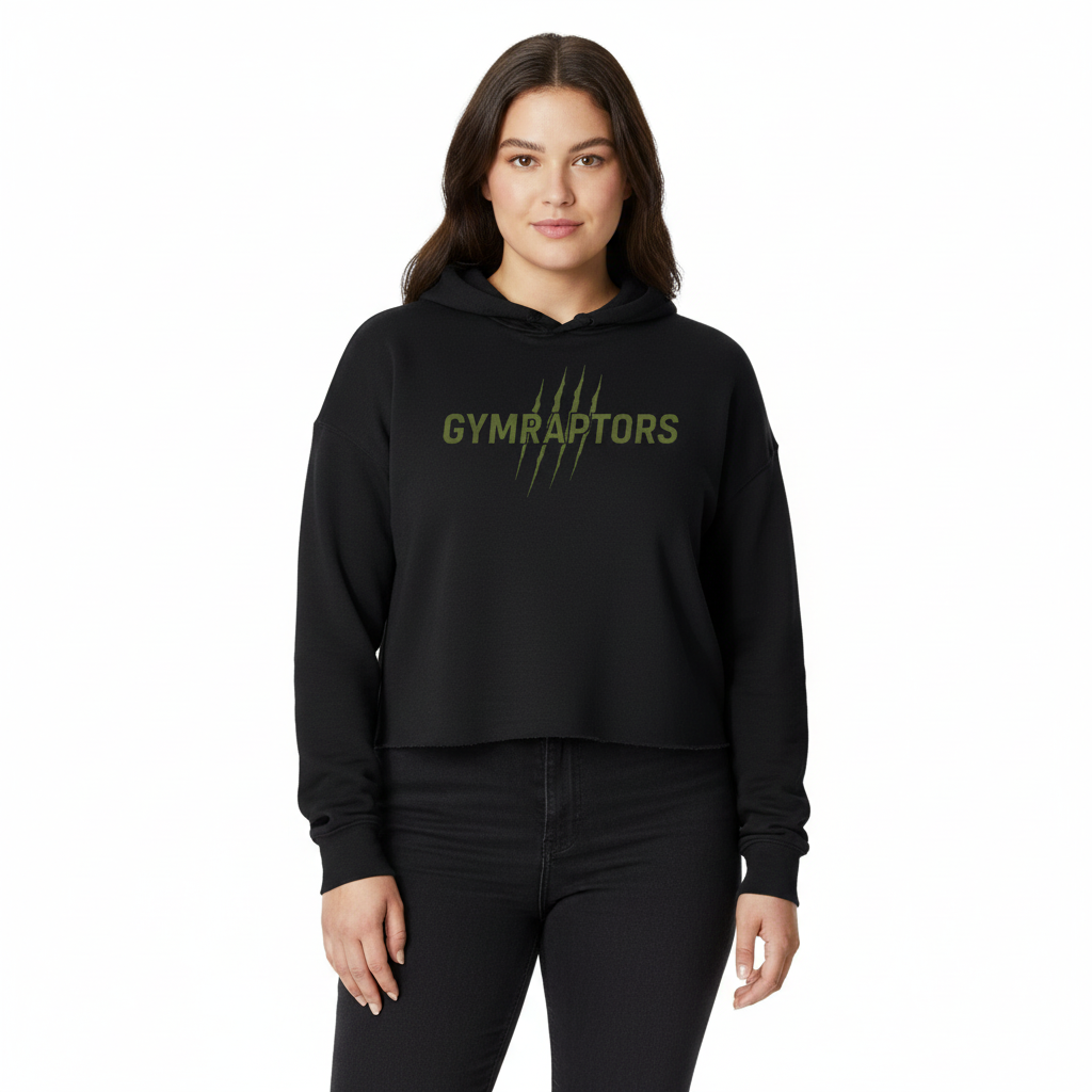 Basic Crop Hoodie-Black