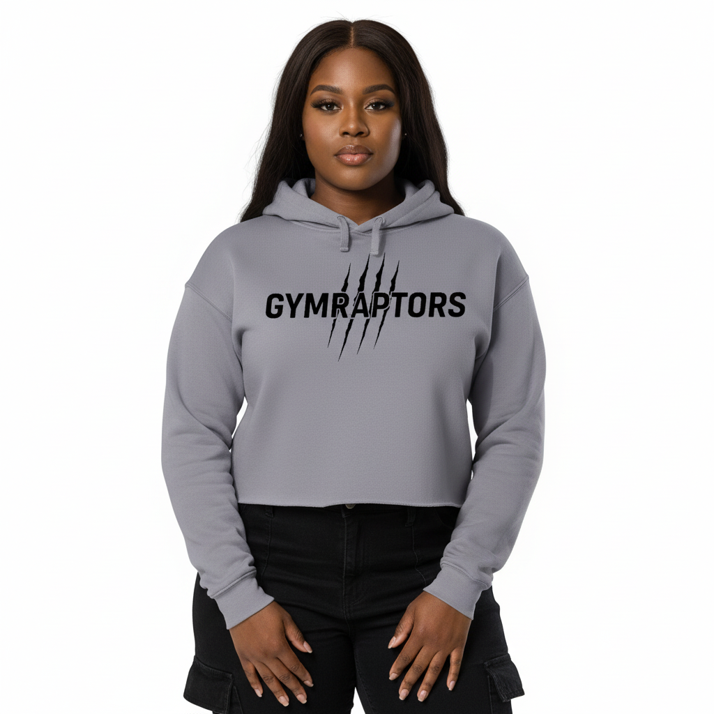Basic Crop Hoodie-Storm