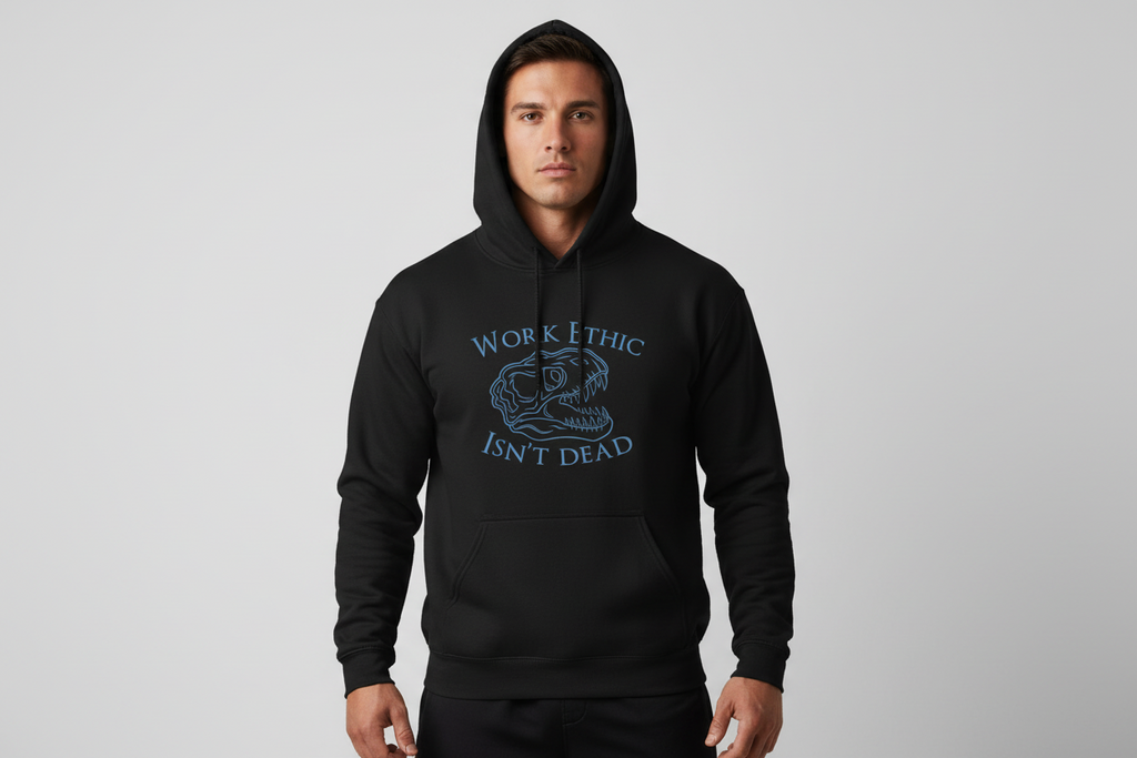 “Work Ethic” Hoodie-Black/Blue