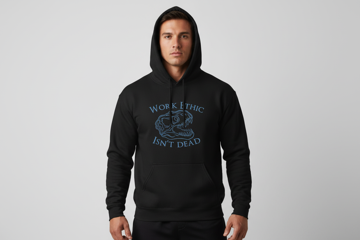 “Work Ethic” Hoodie-Black/Blue