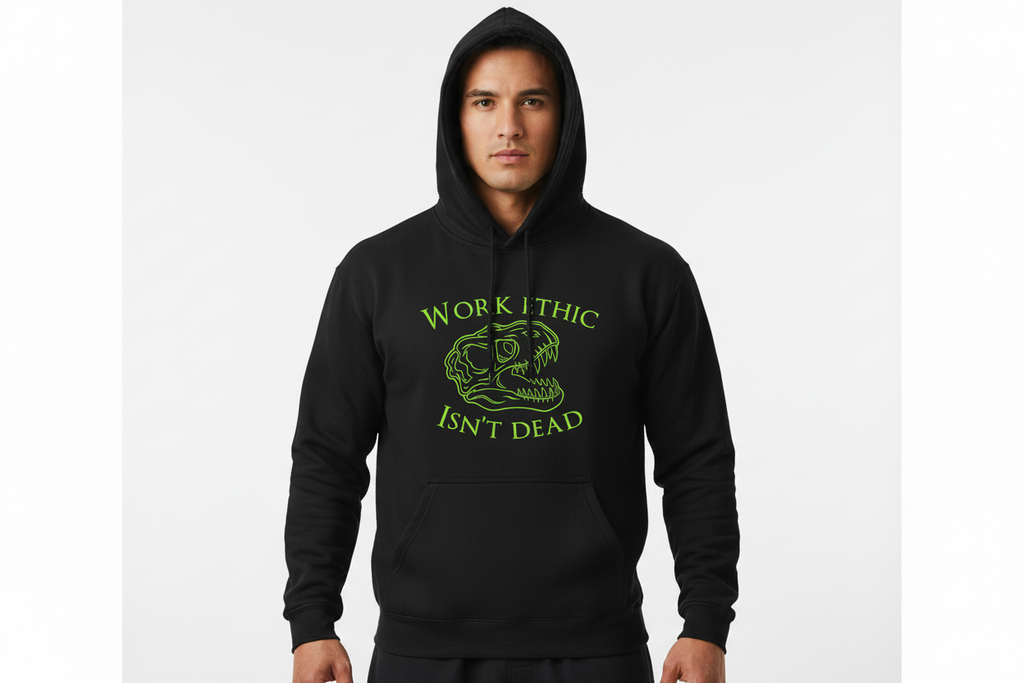 “Work Ethic” Hoodie-Black/Lime